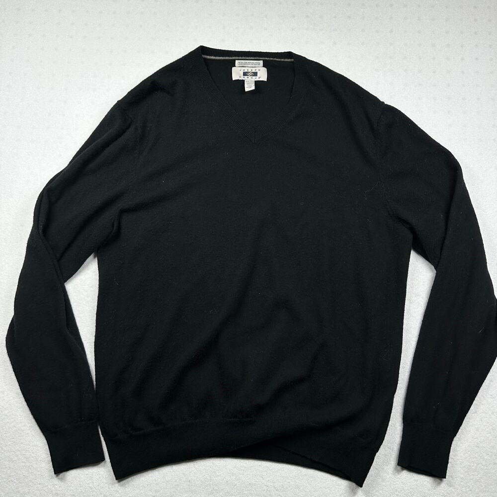 Joseph Abboud Extra Fine Merino Wool Sweater Men’s Black V Neck Pullover
